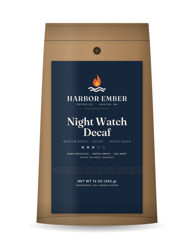 Harbor Ember Night Watch Decaf 12 oz coffee bag